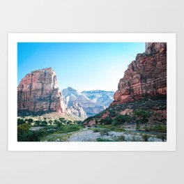 Between Mountains | Nature Landscape Photography of Valley Between Mountains in Zion Utah Art Print