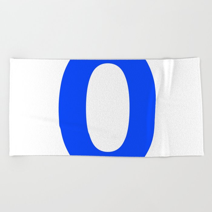 Number 0 (Blue & White) Beach Towel