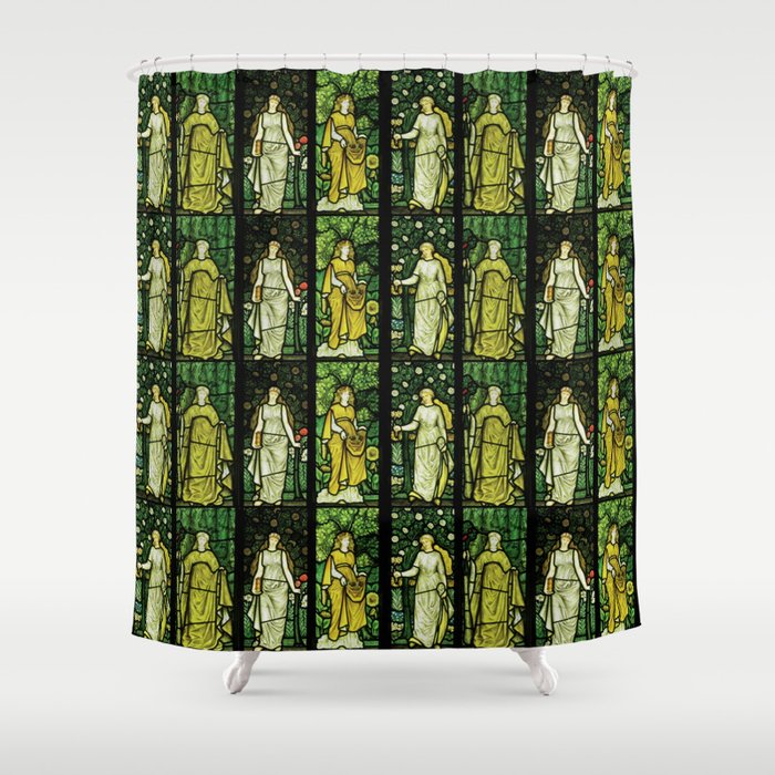 William Morris Four Seasons Dining Room At Cragside House Northumberland Uk Shower Curtain By Alexandra Arts