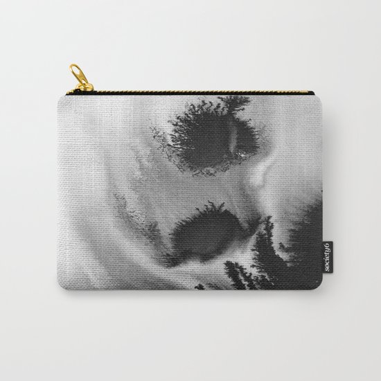 Black and white abstract brushstroke modern minimal monochromatic art print home decor college dorm Carry-All Pouch