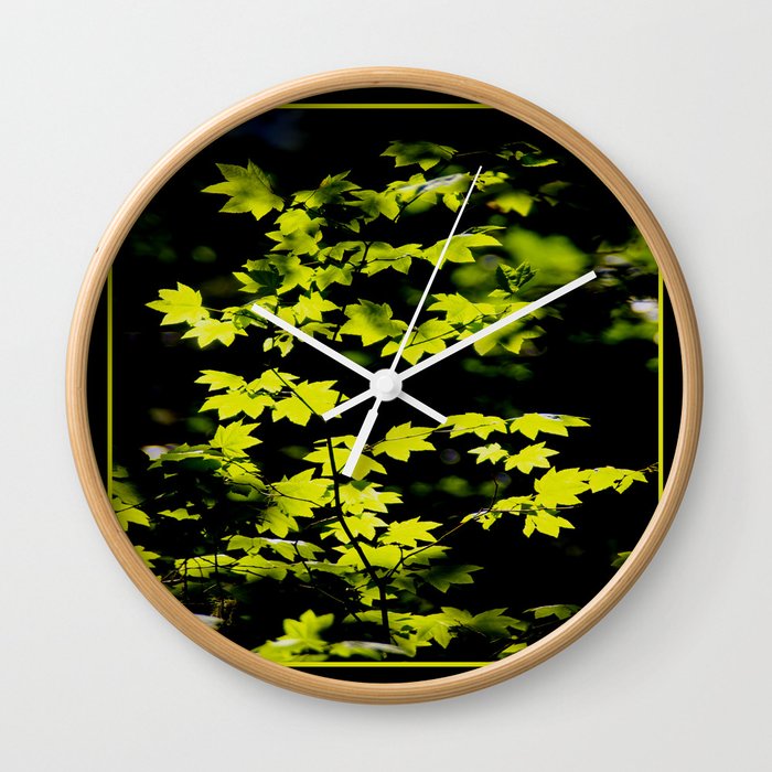 late summer sunny maple leaves Wall Clock