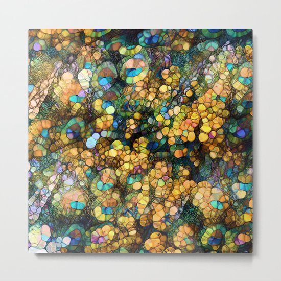 Peacock Rainbow Glitter Metal Print