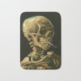 Vincent Van Gogh Skull of a Skeleton with Burning Cigarette Bath Mat