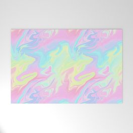 Colorful Iridescent Swirls Pattern Welcome Mat