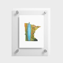 Map of Minnesota | Autumn Forest and Lake Floating Acrylic Print