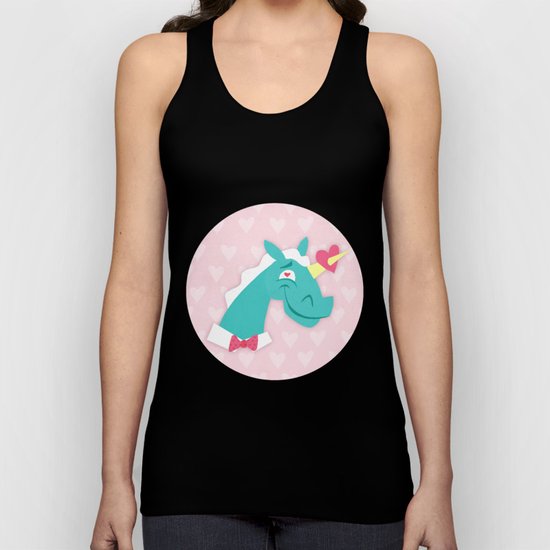 Unicorn Struck by Love Unisex Tank Top
