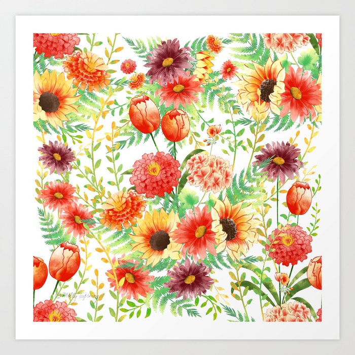 Garden Flowers Art Print