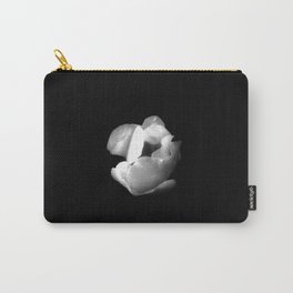 white flower 16- black and white Carry-All Pouch