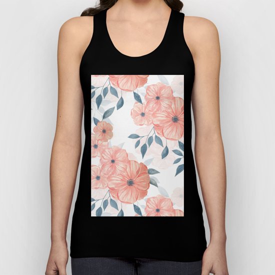 Seamless watercolor floral illustration. Unisex Tank Top