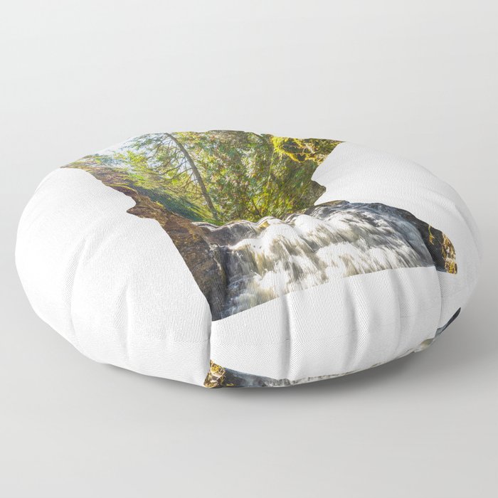 Minnesota Map | Waterfall and River Canyon Floor Pillow