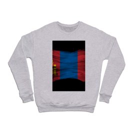 Mongolia flag brush stroke, national flag Crewneck Sweatshirt