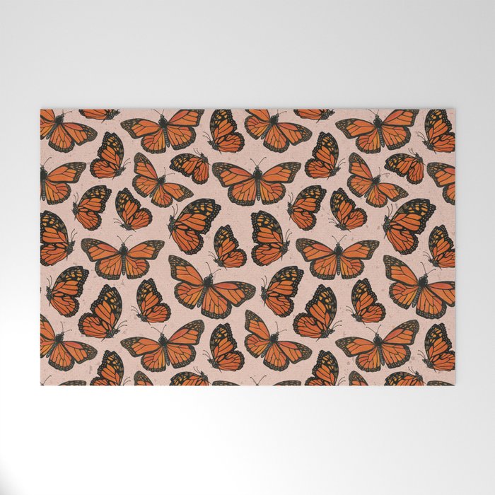 Butterfly Watercolor Welcome Mat