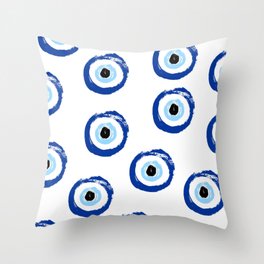 Evil Eye White Throw Pillow