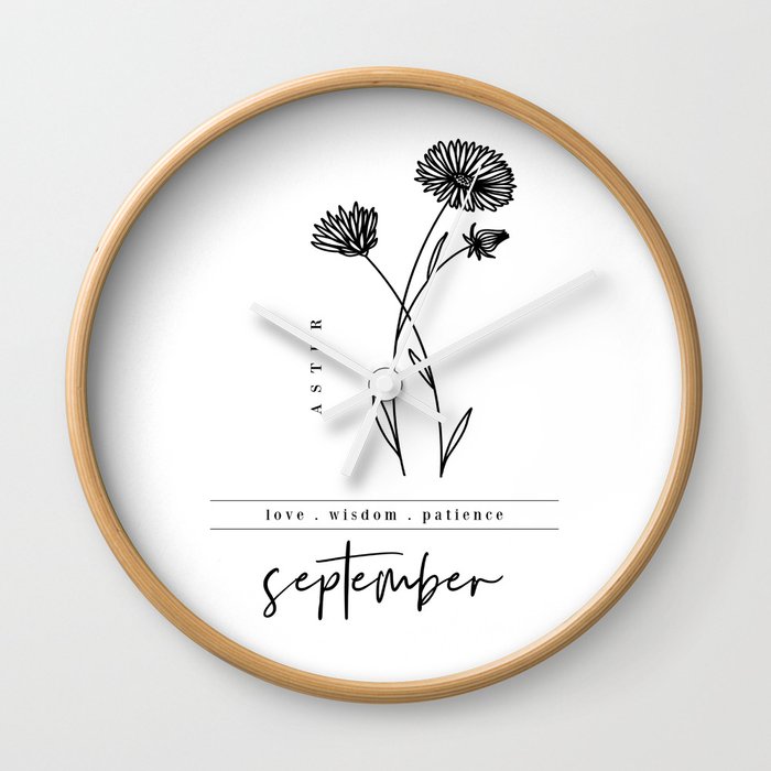 September Birth Flower | Aster Wall Clock