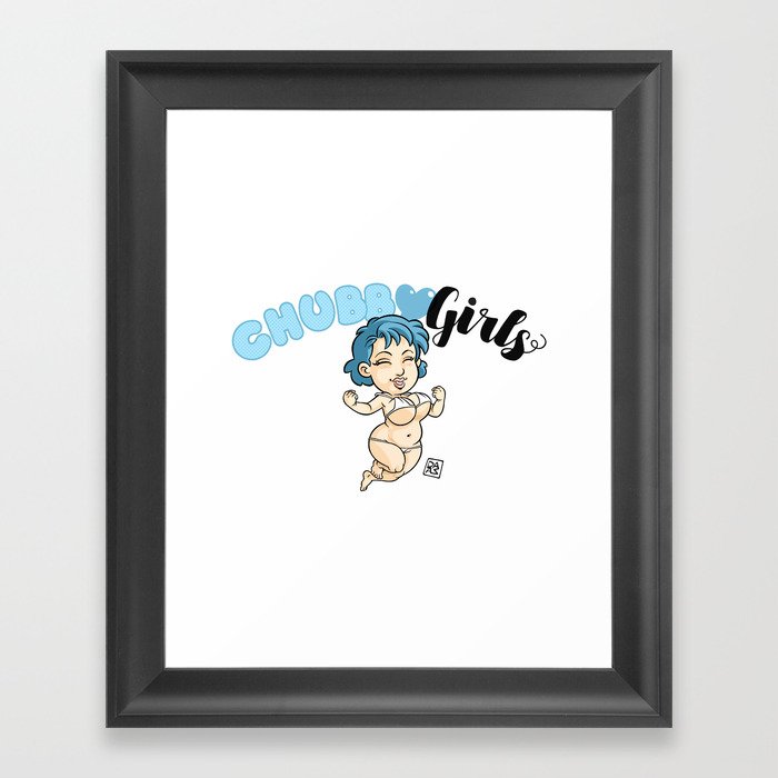 Chubby Girls "Blue one" Framed Art Print