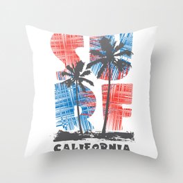 California surf paradise Throw Pillow