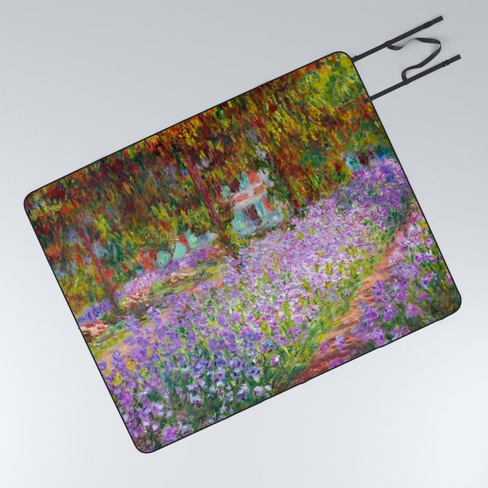 Claude Monet Irises In Monet's Garden At Giverny Picnic Blanket