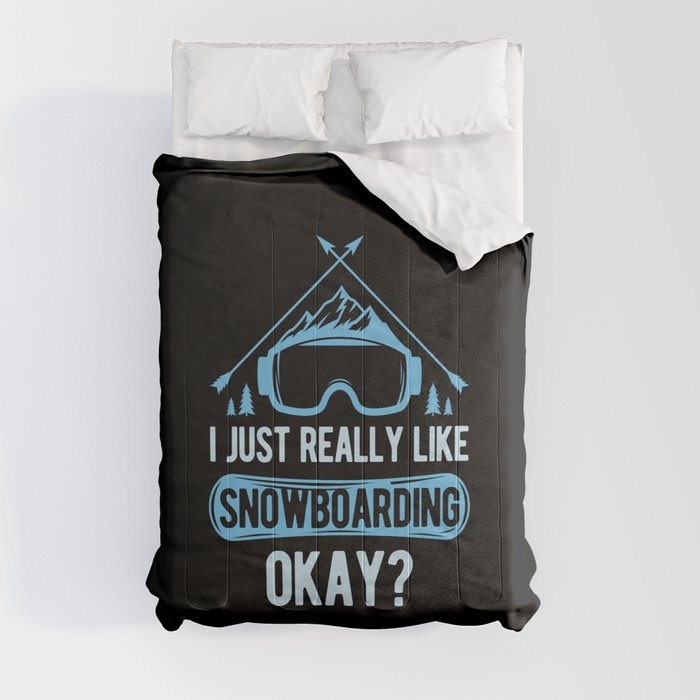 Funny Snowboard Snowboarding Comforter