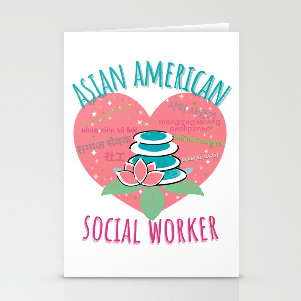 Asian American Social Worker TRNSPRNT Stationery Cards
