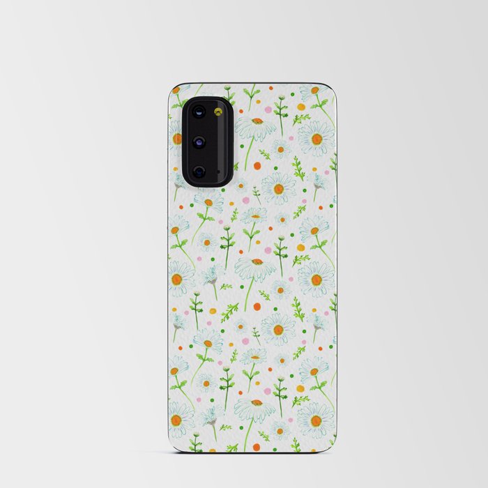 Lazy Daisies - Green and White Android Card Case