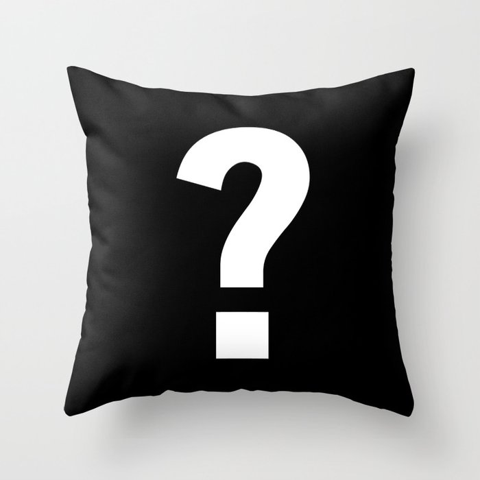 Question Mark (White & Black) Throw Pillow