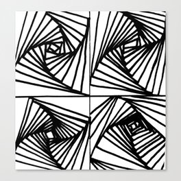 Black white abstract pattern Canvas Print