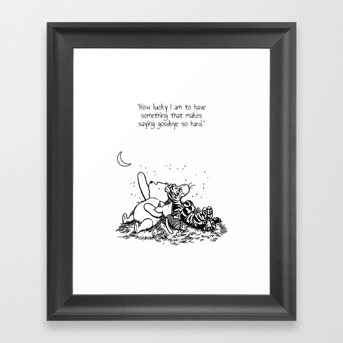 winnie baby nursery art pooh tigger and piglet quote Framed Art Print