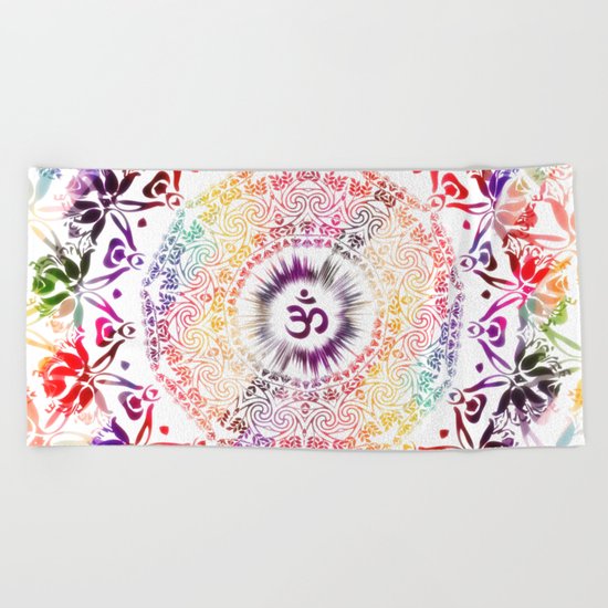 Radiant Om Mandala Beach Towel