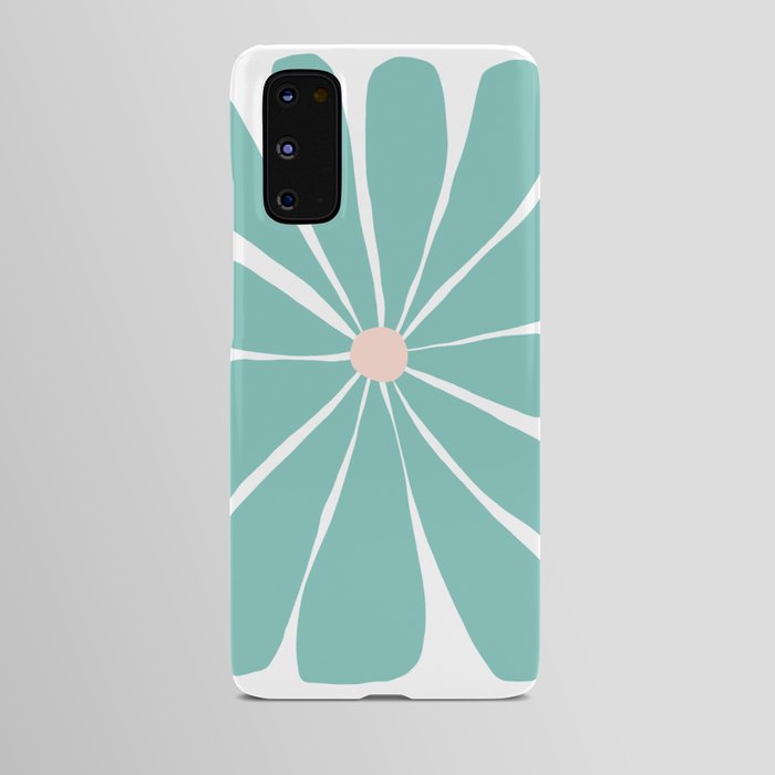 Teal and Peach Big Funky Flower Android Case