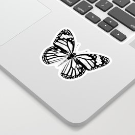 Monarch Butterfly | Vintage Butterfly | Black and White | Sticker