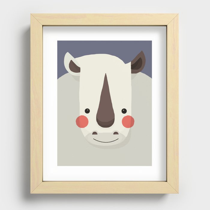 Rhinoceros, Animal Portrait Recessed Framed Print