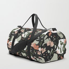 Abstract forms of dark terrazzo Duffle Bag