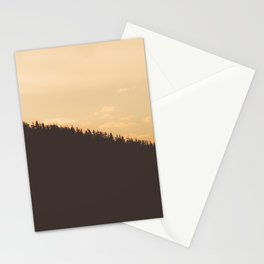 /// Beyond the tree line /// Sunset over the pine forest in Victoria, Australia. Stationery Card