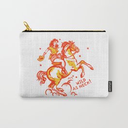 "Wild As Heck" Cute & Funny Vintage Cowgirl Design Carry-All Pouch