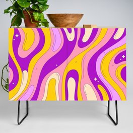 Groovy Psychedelic Background Credenza