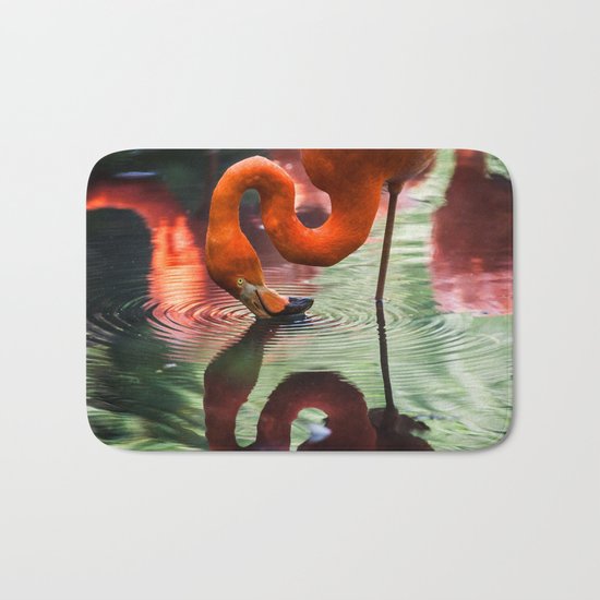 Tropical Flamingo Kiss Bath Mat