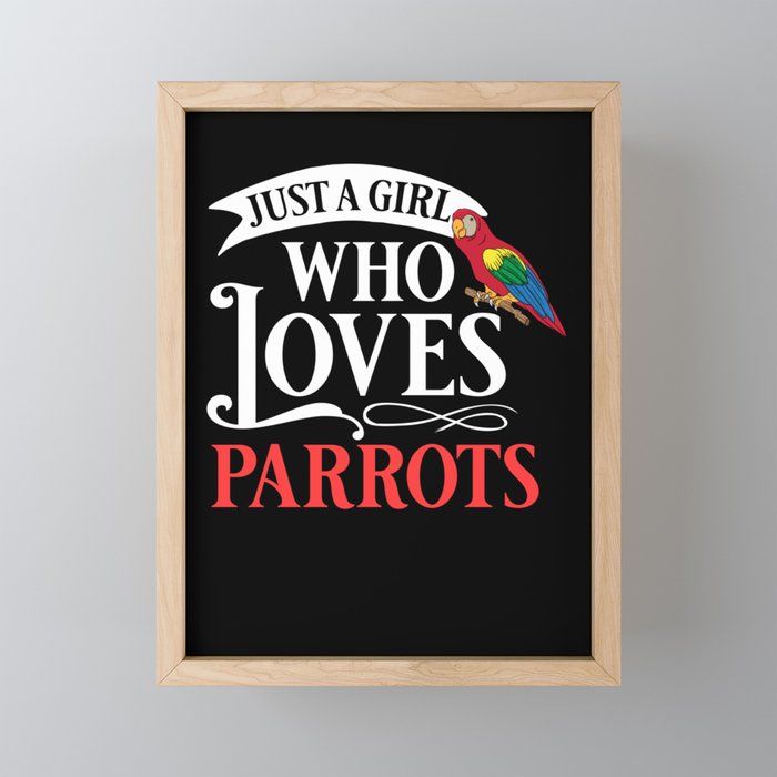 Parrot Bird Quaker African Gray Macaw Cage Framed Mini Art Print