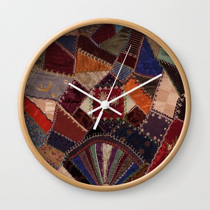 Vintage Bohemian Patchwork Wall Clock