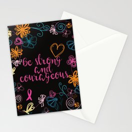 Be Strong & Courageous Awareness Ribbon Stationery Card
