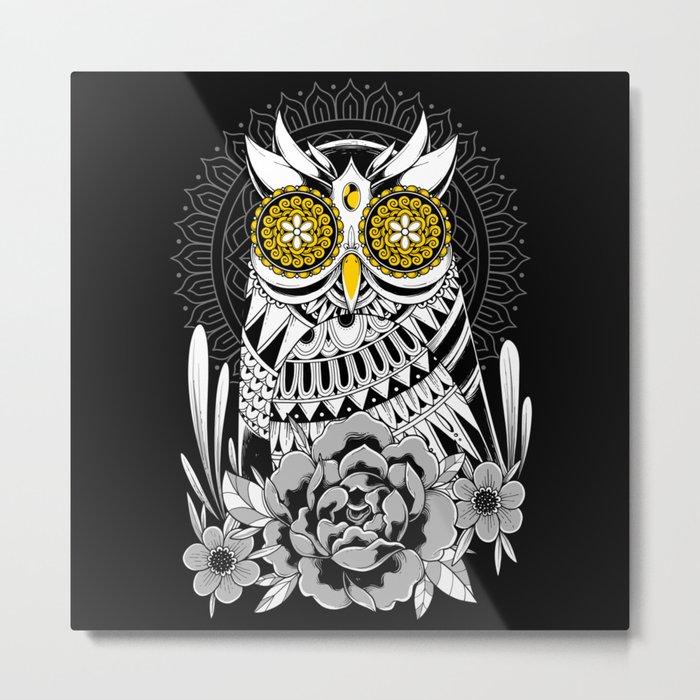 Golden Eyes Owl Metal Print