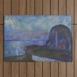Starry Night (1893) by Edvard Munch. Outdoor Rug