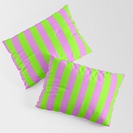 [ Thumbnail: Chartreuse & Violet Colored Lined Pattern Pillow Sham ]