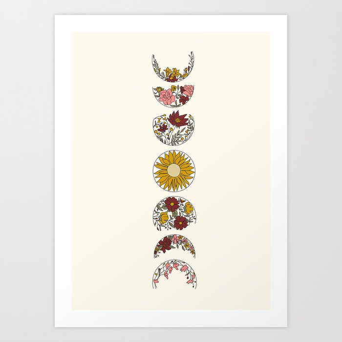Floral Phases of the Moon Kunstdrucke Floral Phases of the Moon Kunstdrucke