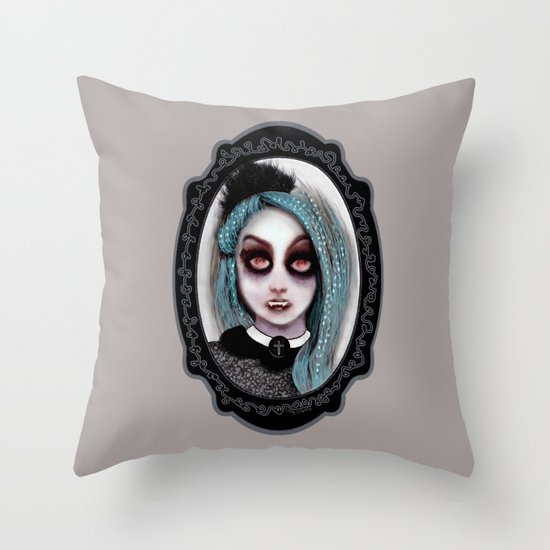 Harajuku Vampire Throw Pillow