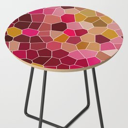 Hexagon Abstract Pink_Olive Side Table