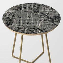 USA PLANO City Map - Black and White Side Table