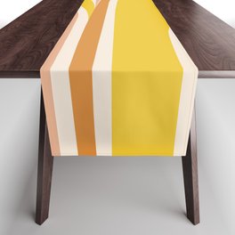 Retro Groovy Abstract Design in Peach, Orange and Yellow Table Runner