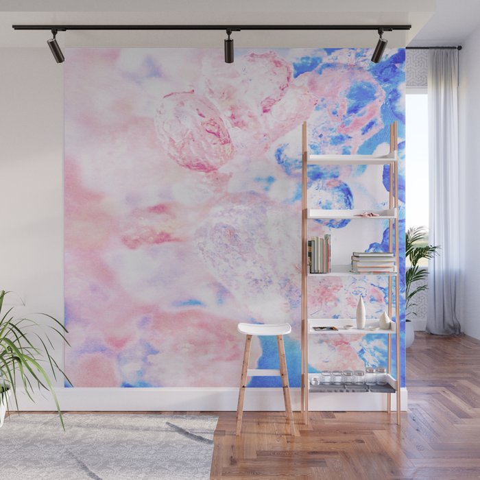 crushed crystal pink and blue impressionism texture Wall Mural