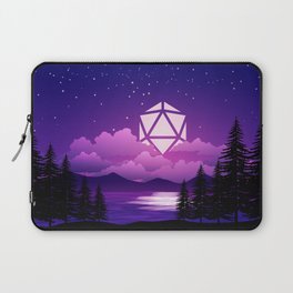 D20 Dice Moon Over Clouds Purple Night Tabletop RPG Landscape Laptop Sleeve