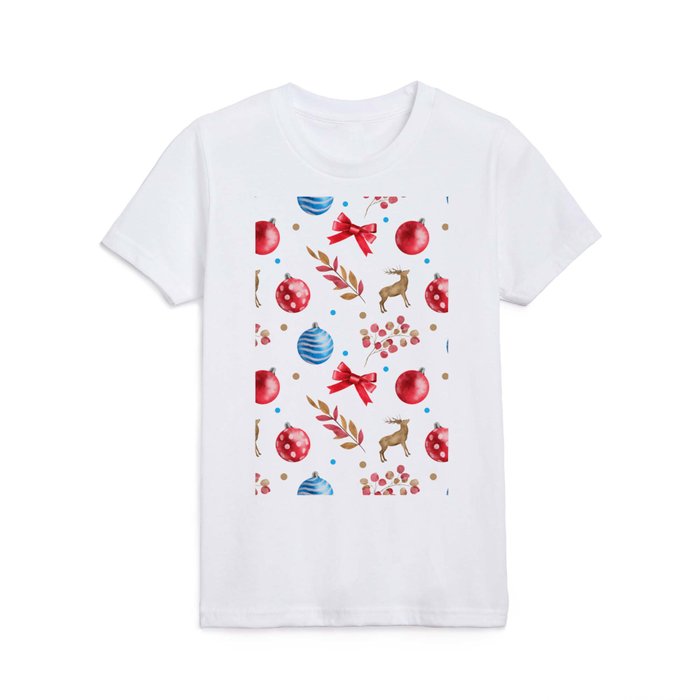 Deer and Red Bow Holidays Collection Kids T Shirt